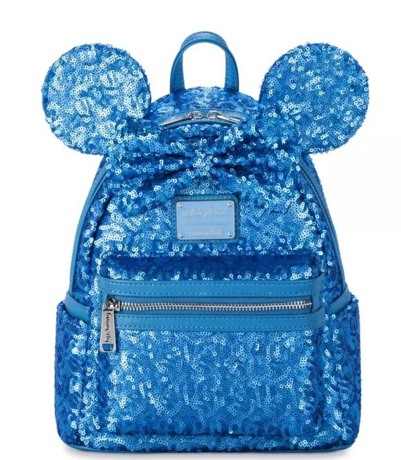 Minnie Mouse Sequined Loungefly Mini Backpack – Hydrangea main image 3